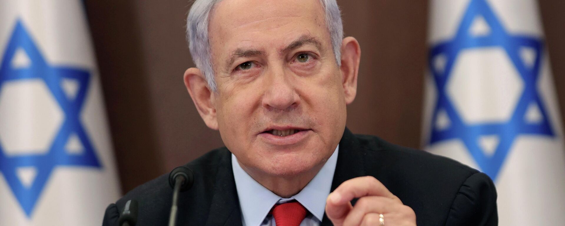 Israeli Prime Minister Benjamin Netanyahu attends the weekly cabinet meeting at the prime minister's office in Jerusalem, Israel, Sunday, July 30, 2023.  - Sputnik International, 1920, 12.12.2023
