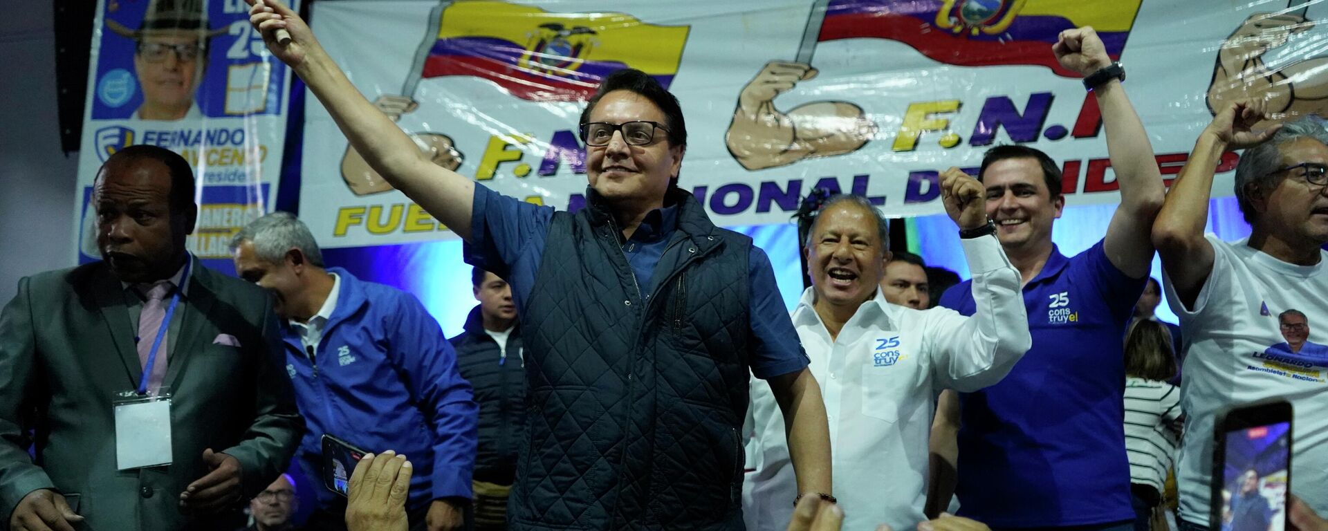 Presidential candidate Fernando Villavicencio during a campaign event minutes before he was shot to death in Quito, Ecuador, Wednesday, Aug. 9, 2023. - Sputnik International, 1920, 10.08.2023