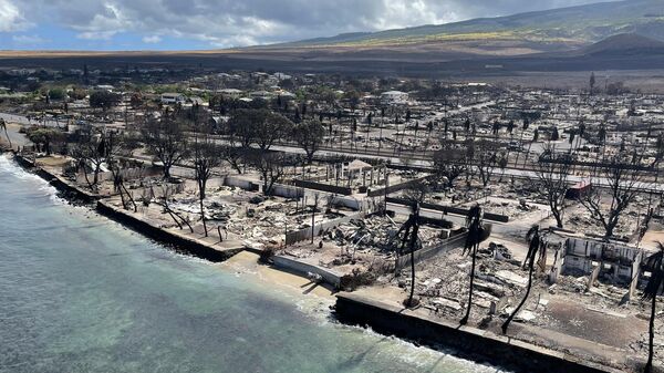 This photo provided by the Hawaii Department of Land and Natural Resources shows burnt areas in Lahaina on the Maui island, Hawaii, Friday, Aug. 11, 2023, following a wildfire. - Sputnik International