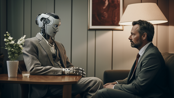An AI interpretation of a Robot therapist advising a man - Sputnik International