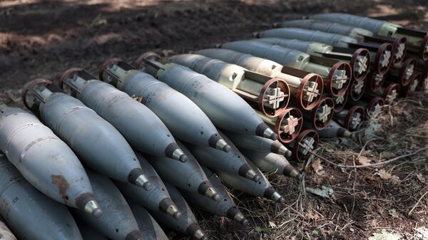 Tank munition shells at the front line in Ukraine. File photo - Sputnik International