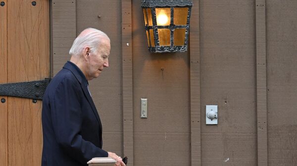 US President Joe Biden departs from Our Lady of Tahoe Catholic Church in Zephyr Cove, Nevada on August 19, 2023 - Sputnik International