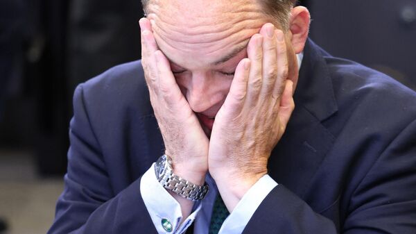 British Defence Secretary Ben Wallace reacts prior to a meeting of the NATO-Ukraine Commission at the NATO headquarters in Brussels, on June 15, 2023 during a two-day meeting of the North Atlantic Council (NAC) at the level of Defence Ministers on 15-16 June 2023 - Sputnik International