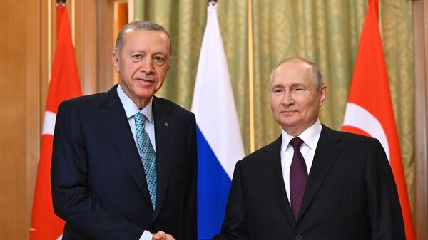  Russian President Vladimir Putin met with Turkish President Recep Tayyip Erdogan in Sochi.  - Sputnik International