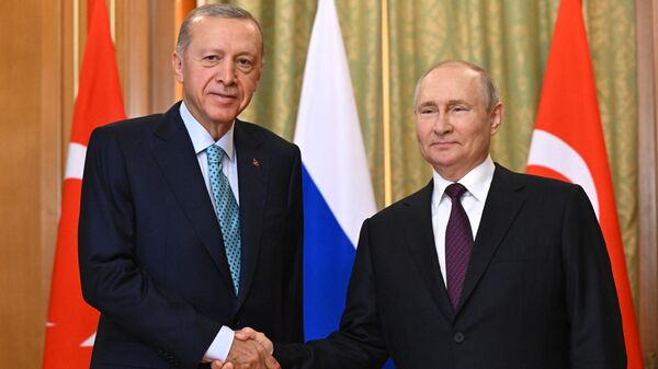  Russian President Vladimir Putin met with Turkish President Recep Tayyip Erdogan in Sochi.  - Sputnik International