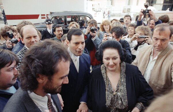 He collaborated with operatic soprano Montserrat Caballe to create a studio album called Barcelona. The music was chosen as the theme for the 1992 Summer Olympics in the city of Barcelona, Spain.Pictured in the photo above: Freddie Mercury and Montserrat Caballe at the Royal Albert Hall in London.  - Sputnik International