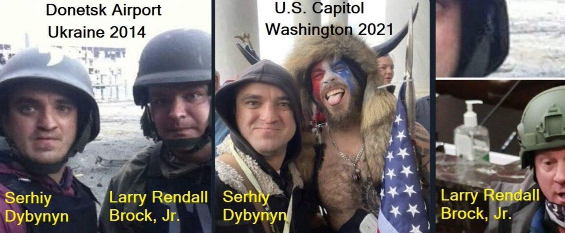 Photos of an alleged Ukrainian spy and neo-Nazi Sergei Dybynyn, who was present in a crowd near the US capitol on January 6, 2021. - Sputnik International, 1920, 05.09.2023