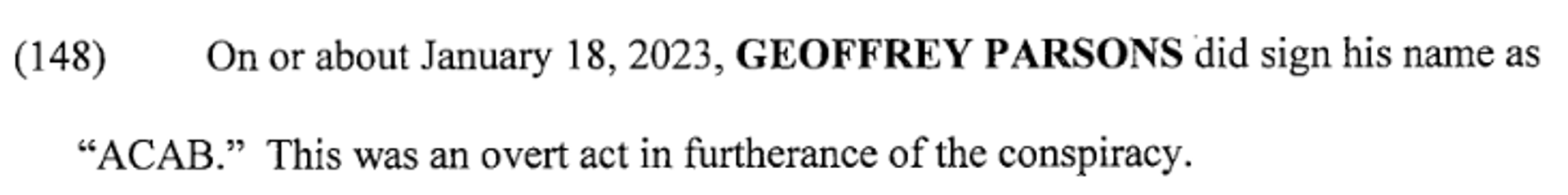 Part of the Indictment in the State of Georgia case against Stop Cop City protesters that includes RICO charges. - Sputnik International, 1920, 07.09.2023