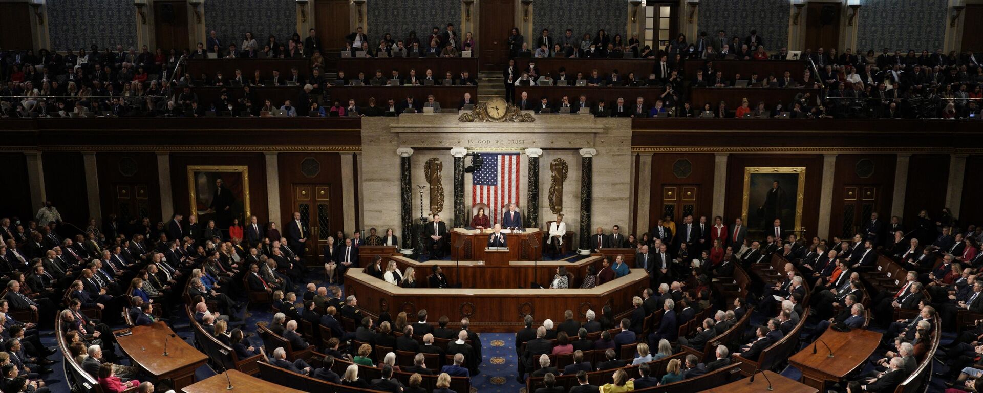 US President Joe Biden delivers the State of the Union address to a joint session of Congress in the House Chamber of the Capitol in Washington, the United States. - Sputnik International, 1920, 06.04.2024