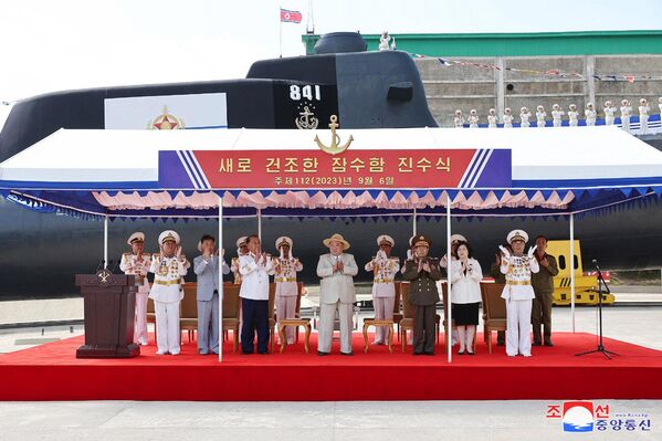 Above: Launching ceremony for North Korea&#x27;s new submarine. - Sputnik International