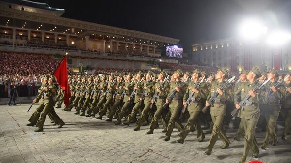 The 75th anniversary of the founding of the DPRK is celebrated with a grand parade in Pyongyang. - Sputnik International