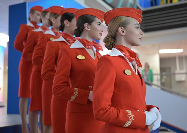 Aeroflot flight attendants at the Eastern Economic Forum in Vladivostok. - Sputnik International
