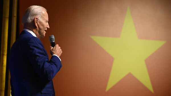 US President Joe Biden holds a press conference in Hanoi on September 10, 2023, on the first day of a visit in Vietnam.  - Sputnik International