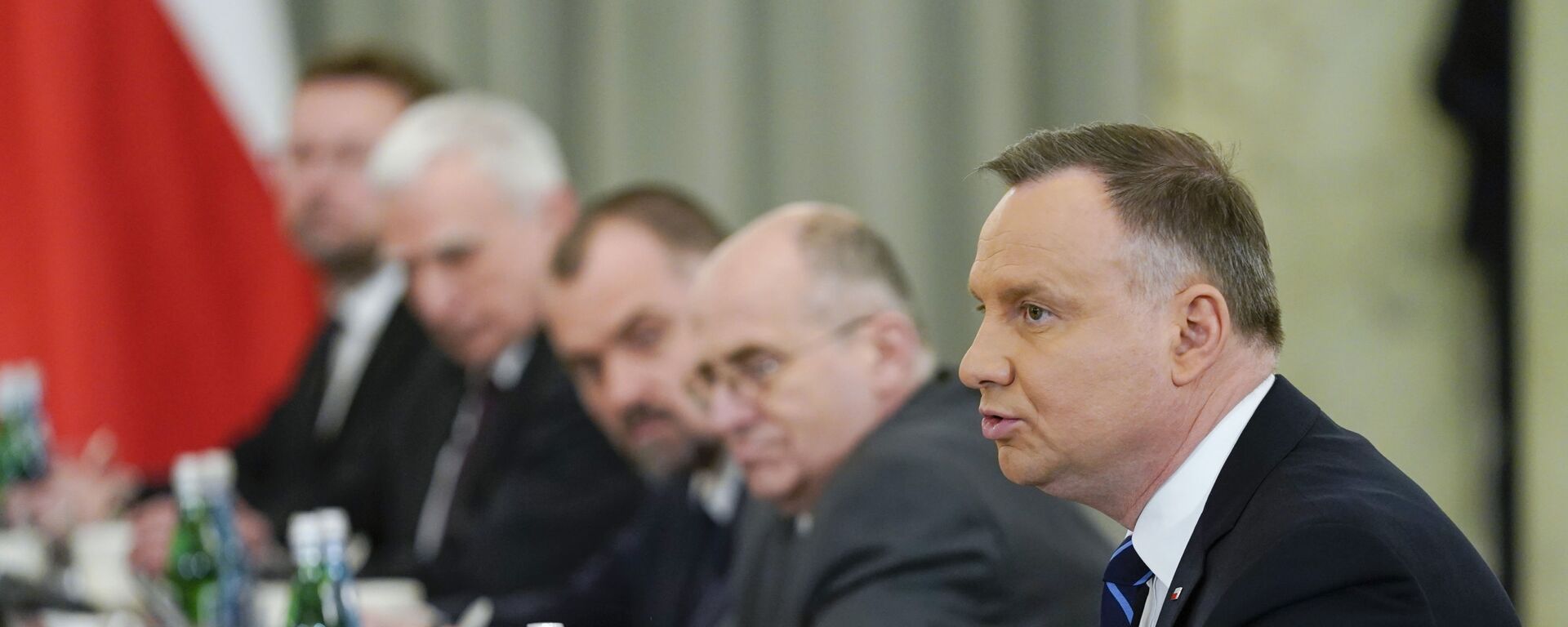 Polish President Andrzej Duda speaks as he meets with President Joe Biden at the Presidential Palace, Saturday, March 26, 2022, in Warsaw. - Sputnik International, 1920, 22.04.2024