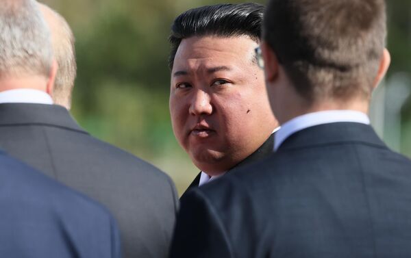 DPRK leader Kim Jong Un explores the Vostochny Cosmodrome, September 13, 2023. - Sputnik International