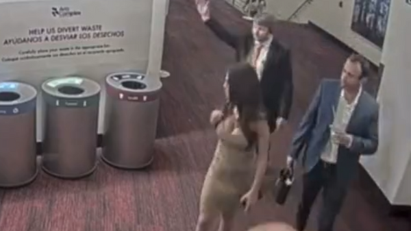 Image captures US Rep. Lauren Boebert (R-CO) as she was escorted out of a showing of the musical Beetlejuice after being accused of causing a disturbance and vaping during the performance. - Sputnik International