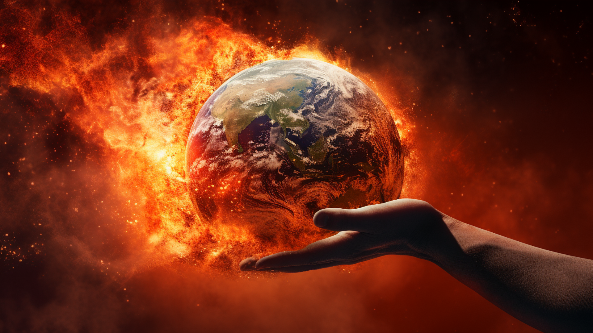 AI imagining of Planet Earth on fire, created using Midjourney AI - Sputnik International, 1920, 15.11.2023
