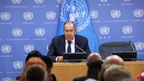 Russia's Foreign Minister Sergey Lavrov attends a press conference after addressing the 78th Session of the U.N. General Assembly at the UN Headquarters, in New York City, the United States. - Sputnik International