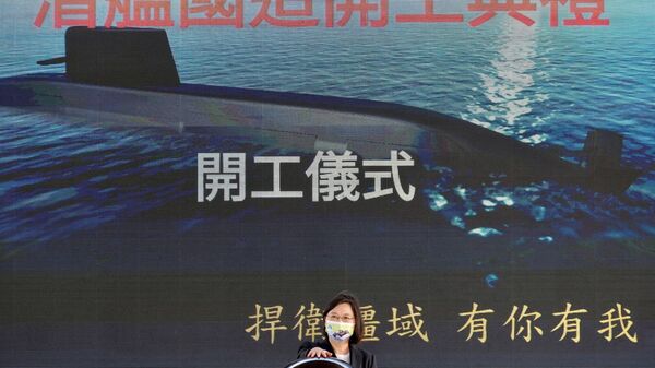 Taiwan's President Tsai Ing-wen attends a ceremony about the production of domestic-made submarines at a CSBC shipyard in Kaohsiung on November 24, 2020. - Sputnik International
