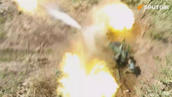 Russian forces D-30 howitzer crews eliminate Ukrainian forces in Krasny Liman direction - Sputnik International