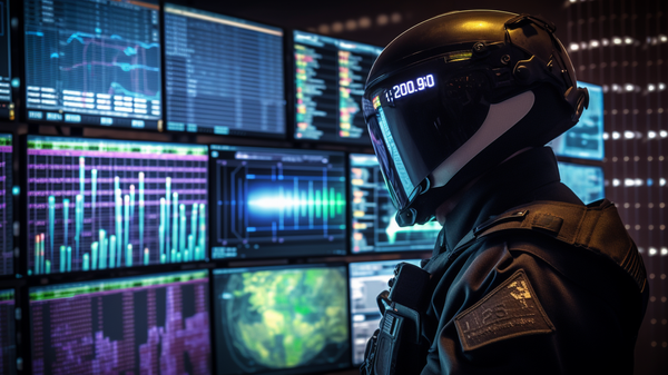An Artificial Intelligence's Interpretation of Police Using Artificial Intelligence to Predict Crime. Created by Midjourney AI v5, October 3, 2023 - Sputnik International