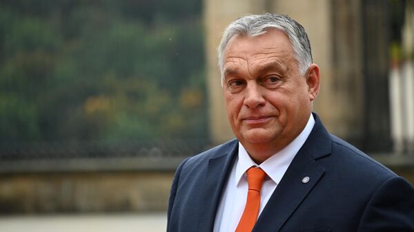 Hungarian Prime Minister Viktor Orban arrives to take part in the inaugural meeting of the European Political Community (EPC) at Prague Castle in Prague, Czech Republic - Sputnik International
