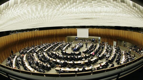 A general view of the assembly hall during the 6th United Nations Human Rights Council at the European headquarters of the U.N. in Geneva, Switzerland, Monday, Sept. 10, 2007. The Human Rights Council opened a three-week session Monday. - Sputnik International