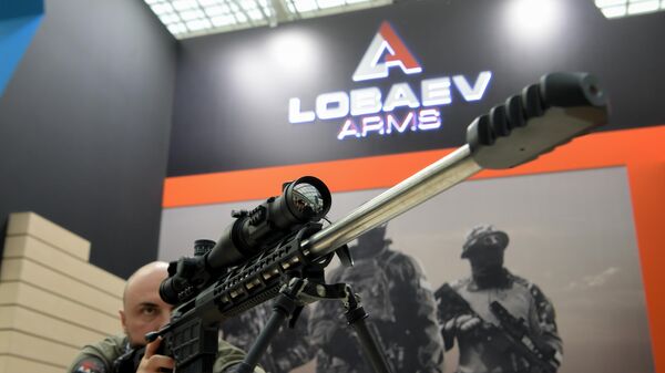 Lobaev Arms' DXL-4M Sevastopol sniper rifle showcaseed at the ORЁLEXPO exhibition in Moscow. File photo - Sputnik International