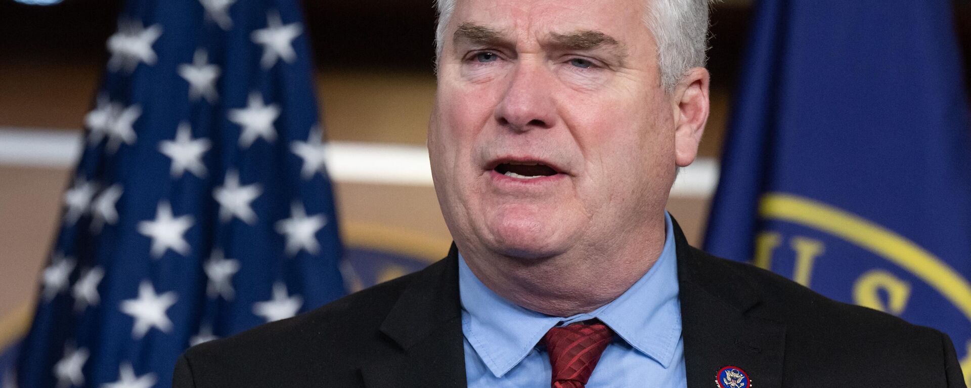 US House Majority Whip Tom Emmer, Republican of Minnesota, speaks during a press conference on Capitol Hill in Washington, DC, January 10, 2023. - Sputnik International, 1920, 22.10.2023