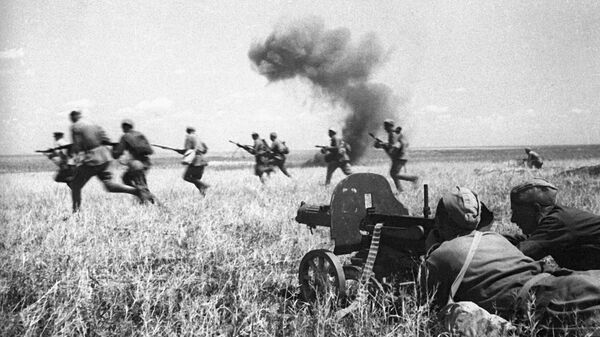 Soviet forces on the offensive near the Molochnaya River, by Melitopol. September 1943 - Sputnik International