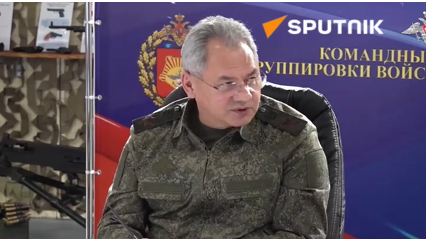 Russian Defense Minister Sergei Shoigu inspects Russia's forward command post - Sputnik International