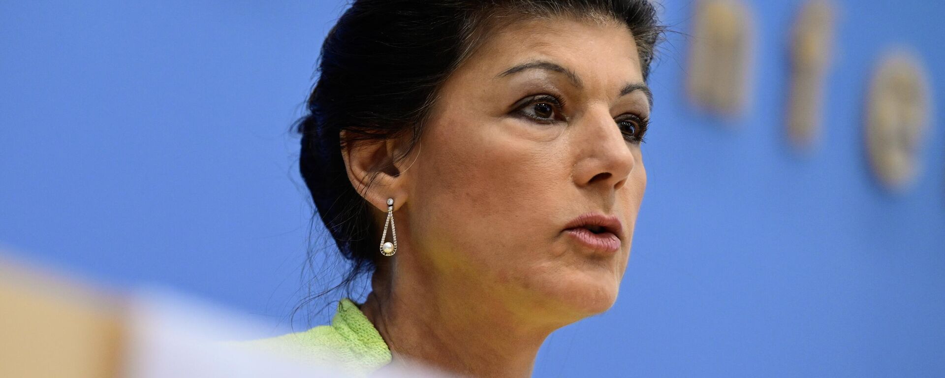 Sahra Wagenknecht, politician of Germany's left-wing Die Linke party, addresses a press conference about her planned foundation of a new party, on October 23, 2023 in Berlin.  - Sputnik International, 1920, 30.10.2023