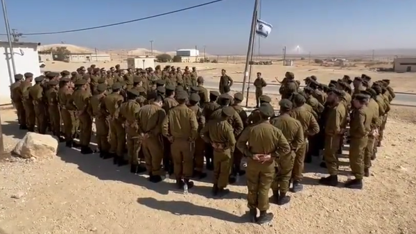Screenshot of video showing recruited ultra-Orthodox Jews recruited to serve in the IDF amid the escalation of the Palestinian-Israeli crisis. - Sputnik International
