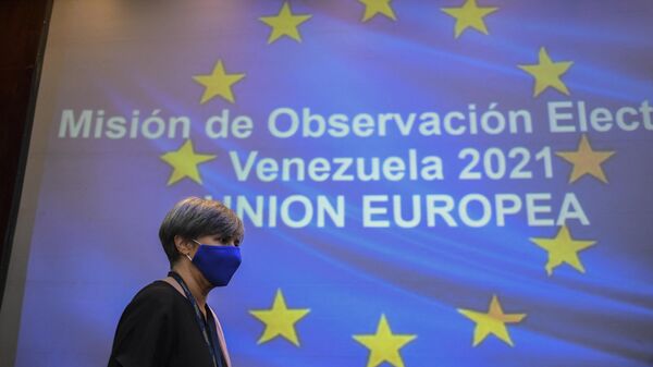The Observer Head of the Electoral Observation Mission of the European Union (EUEOM), Portuguese Isabel Santos arrives to present a preliminary report on the regional and municipal elections in Caracas on November 23, 2021 - Sputnik International