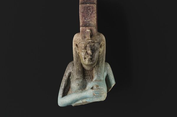 Fragment of a faience amulet of Isis nursing Horus, Late or Ptolemaic Period (about 664-30 BC © National Museums Scotland - Sputnik International