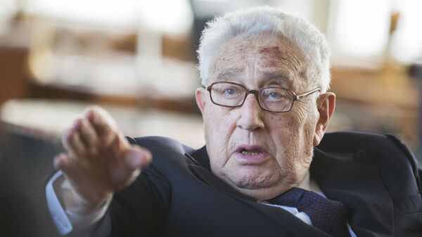 FILES) Former US Secretary of State Henry Kissinger gestures during a birthday reception for Kissinger's 90th birthday in Berlin, on June 11, 2013. Former US secretary of state Henry Kissinger, a key figure of American diplomacy in the post-World War II era, died November 29, 2023 at the age of 100, his association said. - Sputnik International