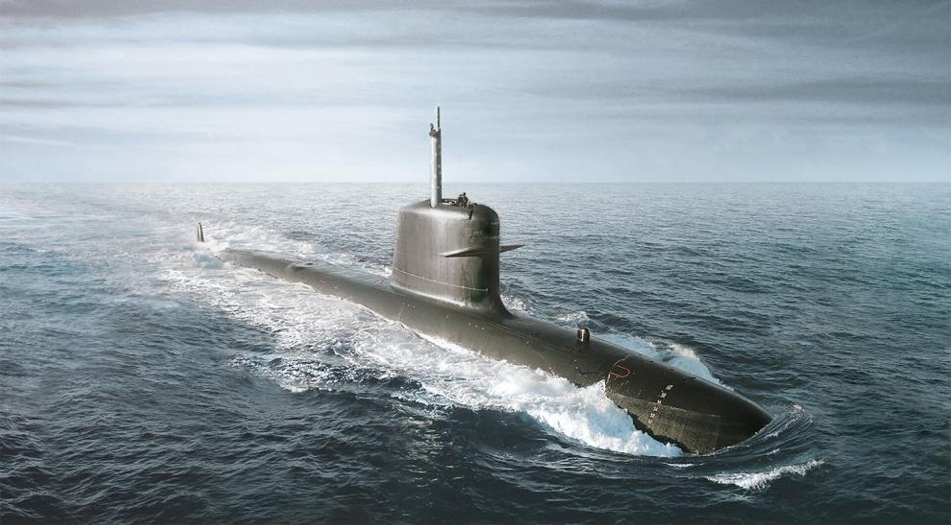 Scorpene-class submarine at sea. Promotional image by Naval Group. - Sputnik International, 1920, 01.12.2023