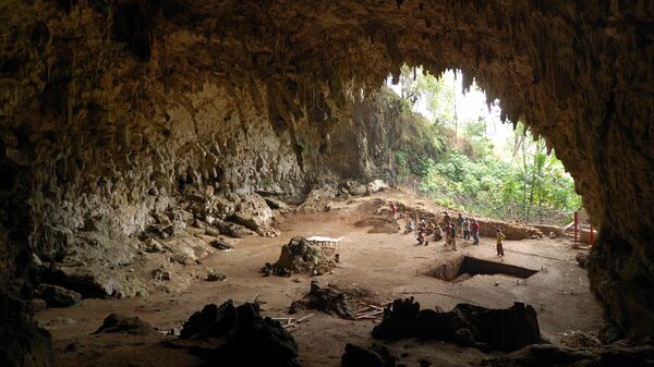Cave where the remains of Homo floresiensis were discovered in 2003, Lian Bua, Flores, Indonesia - Sputnik International