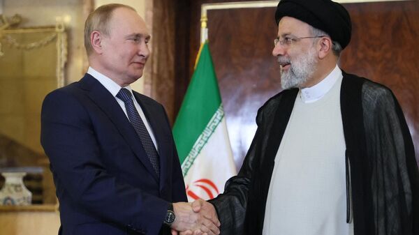 Russian President Vladimir Putin and Iran's President Ebrahim Raisi hold a meeting in Tehran on July 19, 2022. - Sputnik International