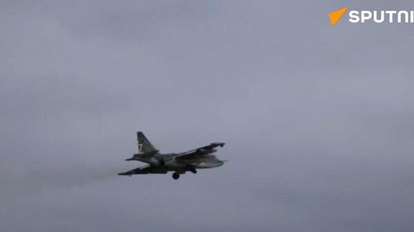 Russian Su-25 attack aircraft strike Ukrainian units in Donetsk region - Sputnik International