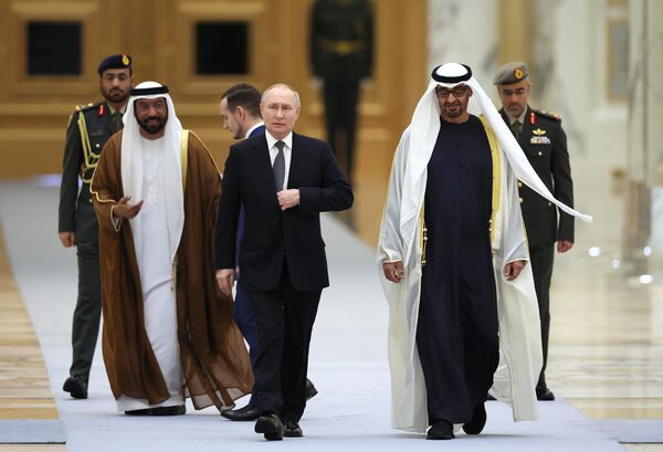 Vladimir Putin’s widely successful Mideast tour in December of this year included the president’s state visits to the UAE and Saudi Arabia and marked a dramatic shift in the country’s foreign policy. (Russian President Vladimir Putin arrived in the United Arab Emirates (UAE) to meet with UAE President Mohamed bin Zayed Al Nahyan and discuss bilateral, regional, and international affairs). - Sputnik International