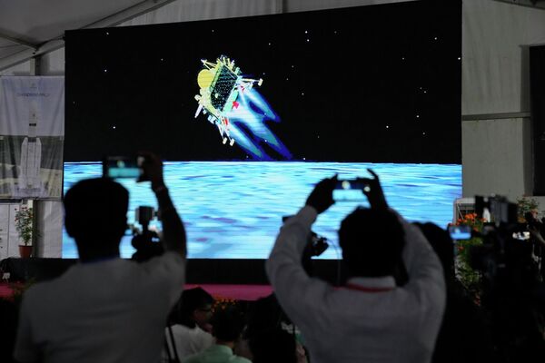 Turns out, the space race is not just a thing of the past. Both Russia and the US were back at it again this year. However, it was India that succeeded in the lofty and ambitious undertaking to land on the Moon. Thus, India became the fourth nation in history to touch the lunar surface. (Journalists film the live telecast of spacecraft Chandrayaan-3 landing on the Moon at ISRO&#x27;s Telemetry, Tracking and Command Network facility in Bengaluru, India, August 23, 2023). - Sputnik International