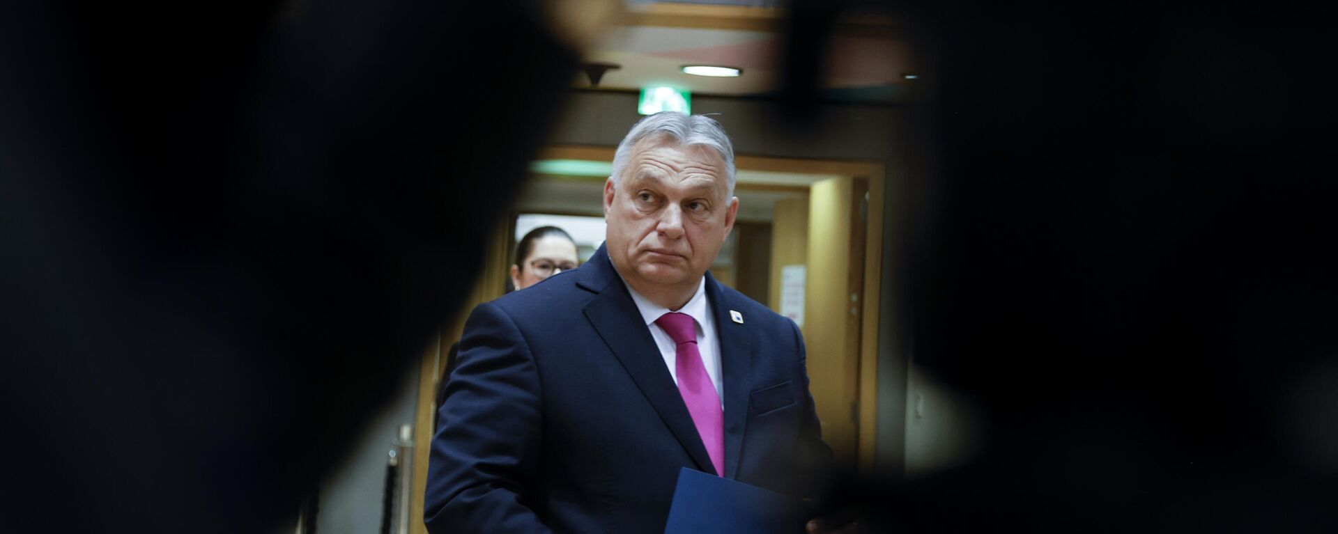 Hungary's Prime Minister Viktor Orban arrives for a round table meeting at an EU summit in Brussels, Thursday, Dec. 14, 2023.  - Sputnik International, 1920, 15.12.2023