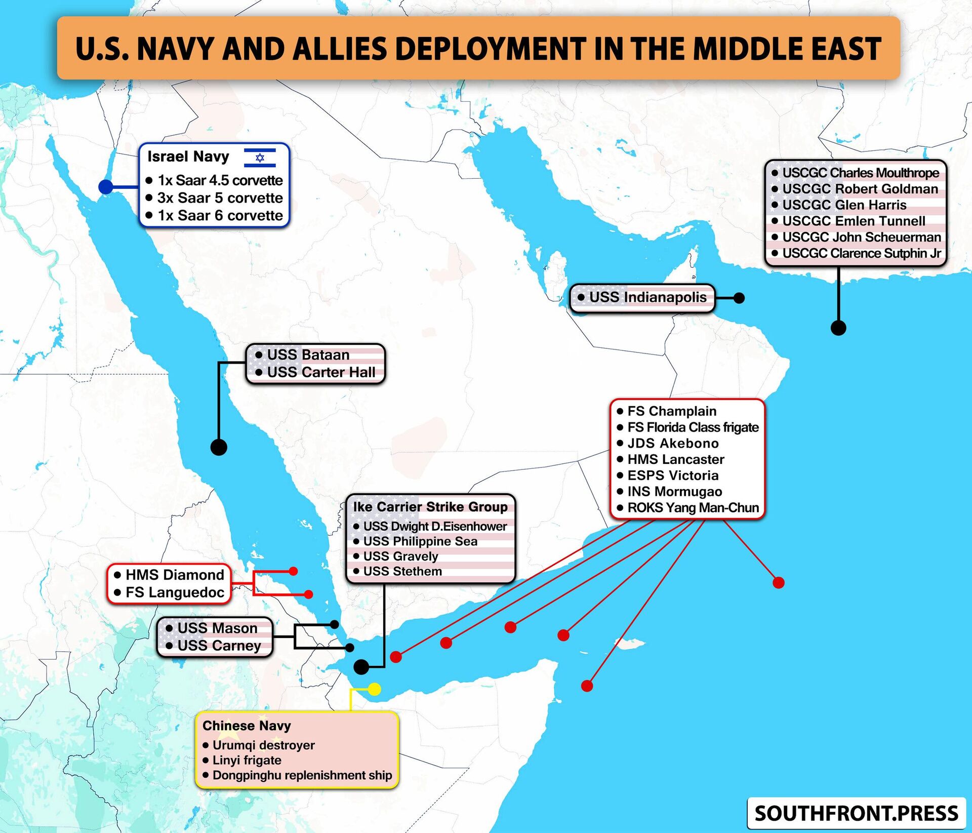 US Navy and allies deployment in the Middle East - Sputnik International, 1920, 19.12.2023