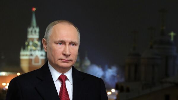 President of Russia Vladimir Putin sends New Year address to the nation on New Year’s eve. Archive photo. - Sputnik International