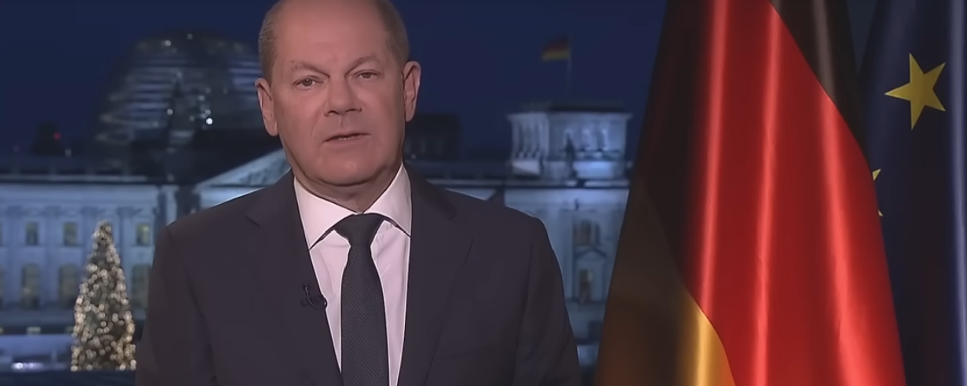 German Chancellor Olaf Scholz gives New Year's speech blaming Russia, Covid, and the crisis in Gaza for Germany's economic troubles. December 31, 2023. - Sputnik International, 1920, 31.12.2023