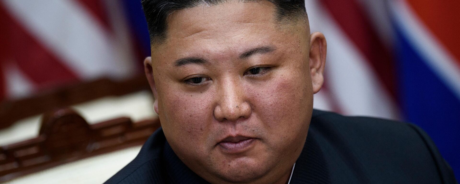 North Korea's leader Kim Jong Un before a meeting with  US President Donald Trump on the south side of the Military Demarcation Line that divides North and South Korea, in the Joint Security Area (JSA) of Panmunjom in the Demilitarized zone (DMZ) on June 30, 2019 - Sputnik International, 1920, 01.01.2024