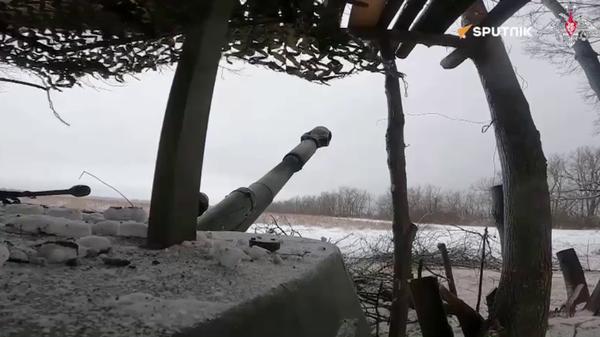 Russian Artillery Blasts Ukrainian Positions - Sputnik International