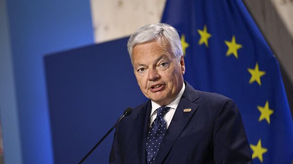 European Commissioner for Justice Didier Reynders speaks during a press conference in Stockholm, Sweden on June 21, 2023, during an EU-US meeting on justice and home affairs - Sputnik International