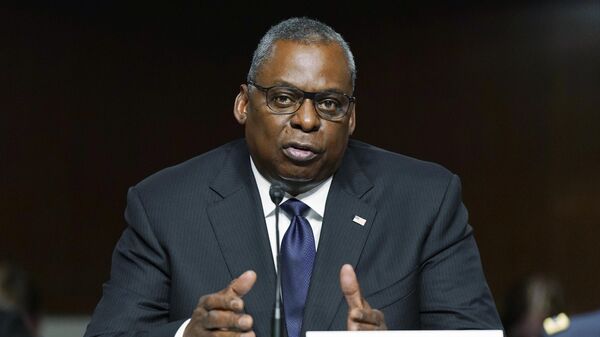 Defense Secretary Lloyd Austin speaks during a Senate Armed Services Committee hearing on the conclusion of military operations in Afghanistan and plans for future counterterrorism operations, Tuesday, Sept. 28, 2021, on Capitol Hill in Washington. (AP Photo/Patrick Semansky, Pool) - Sputnik International